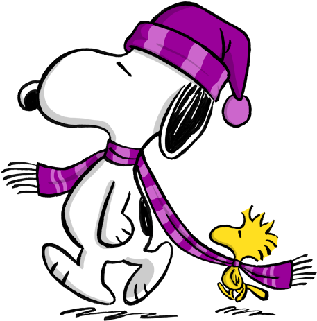 Snoopy & Woodstock~purple Scarf - Snoopy & Woodstock~purple Scarf (507x469)