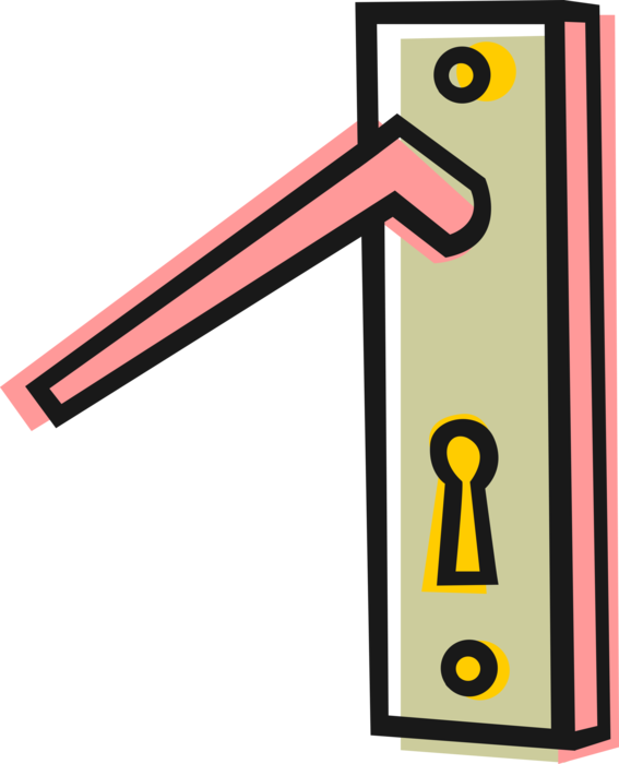 Vector Illustration Of Door Knob Or Door Handle Manually - Vector Illustration Of Door Knob Or Door Handle Manually (567x700)
