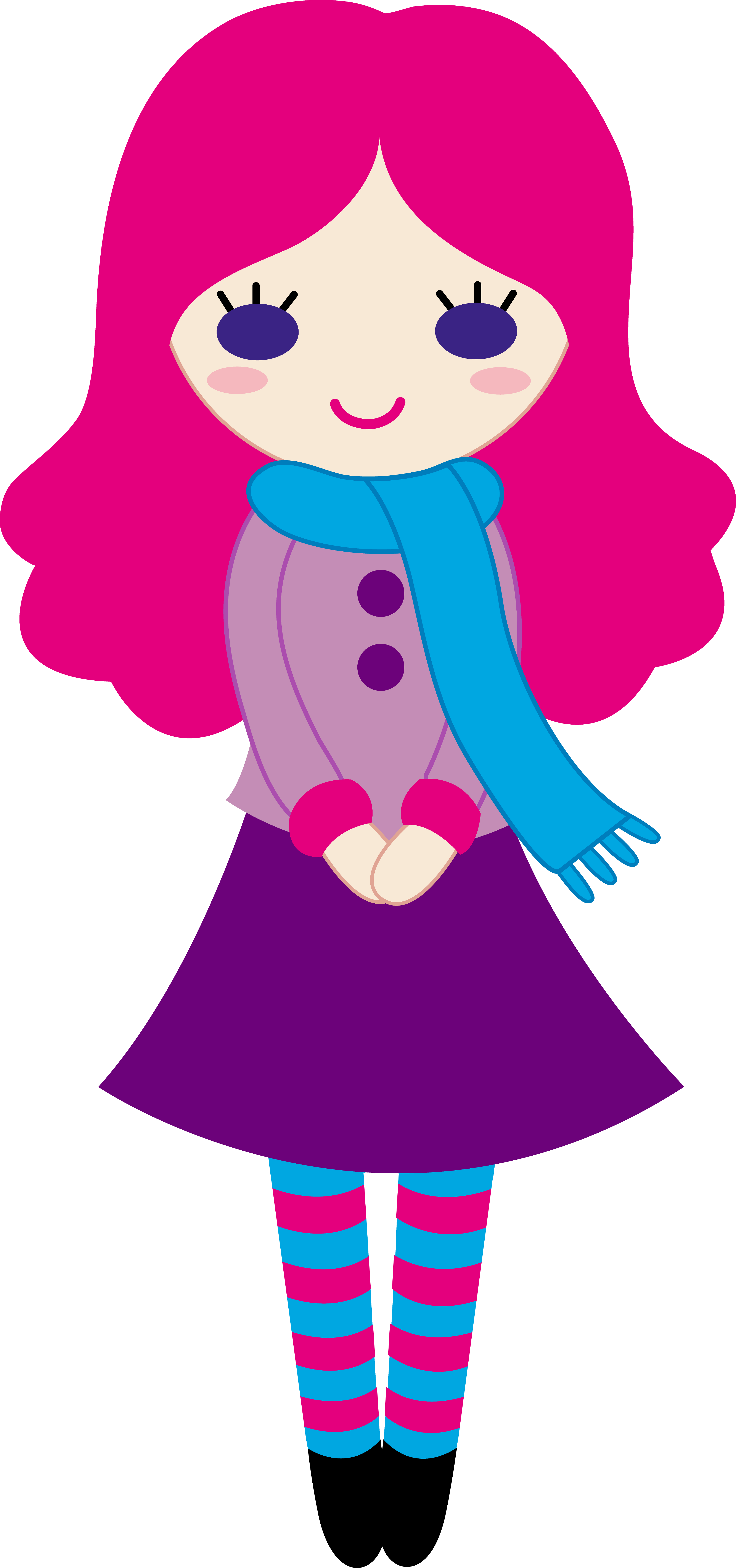 Cute Girl Clip Art Free - Cute Girl Clip Art Free (3402x7243)