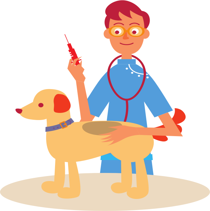 Veterinarian And Dog - Veterinarian And Dog (679x682)