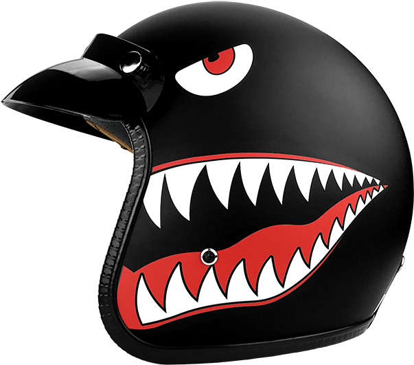 3/4 Open Face Motorcycle Helmet W/ Sun Visor Matte - 3/4 Open Face Motorcycle Helmet W/ Sun Visor Matte (660x660)