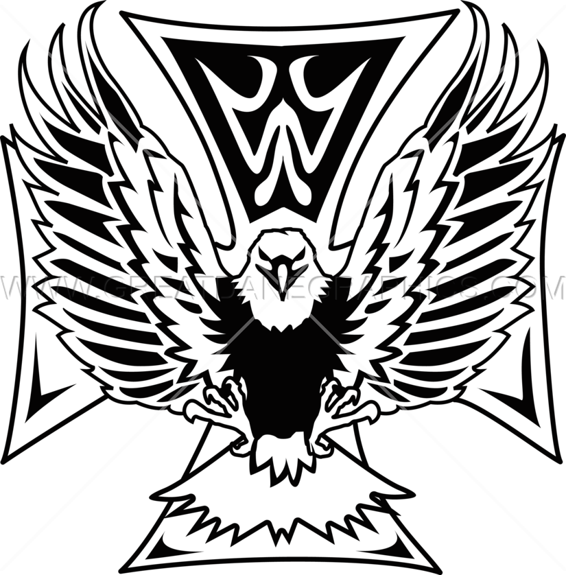 Png Black And White Maltese Cross Flying Eagle - Png Black And White Maltese Cross Flying Eagle (825x838)