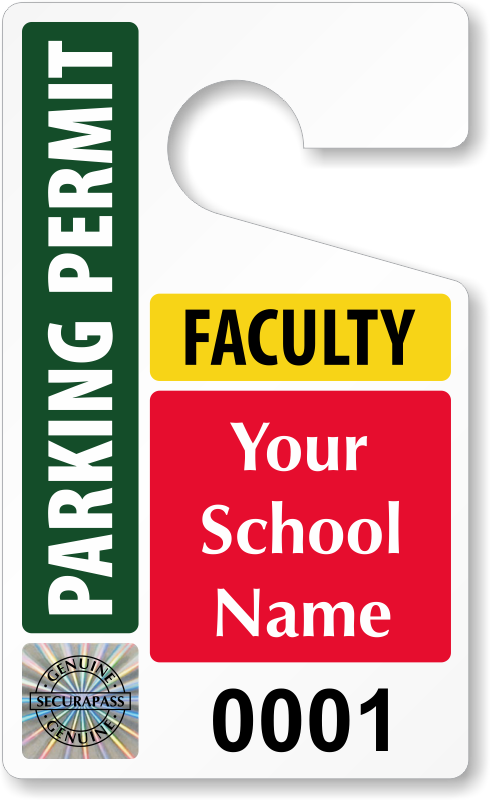 Custom Student Faculty Parking Permits For Your - Custom Student Faculty Parking Permits For Your (490x800)