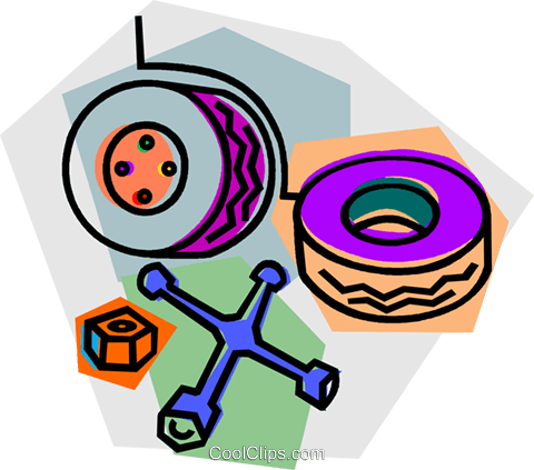 Changing A Flat Tire Royalty Free Vector Clip Art Illustration - Changing A Flat Tire Royalty Free Vector Clip Art Illustration (480x423)