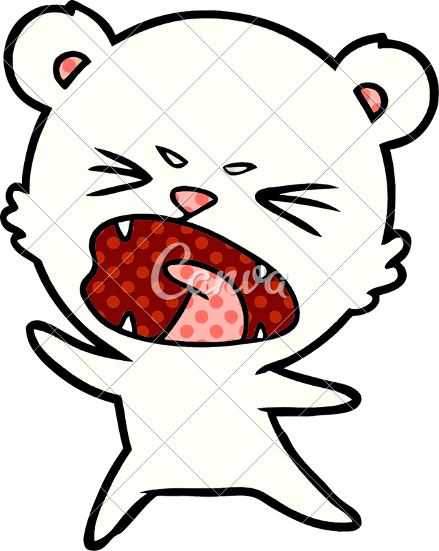 Angry Polar Bear Cartoon - Angry Polar Bear Cartoon (638x800)