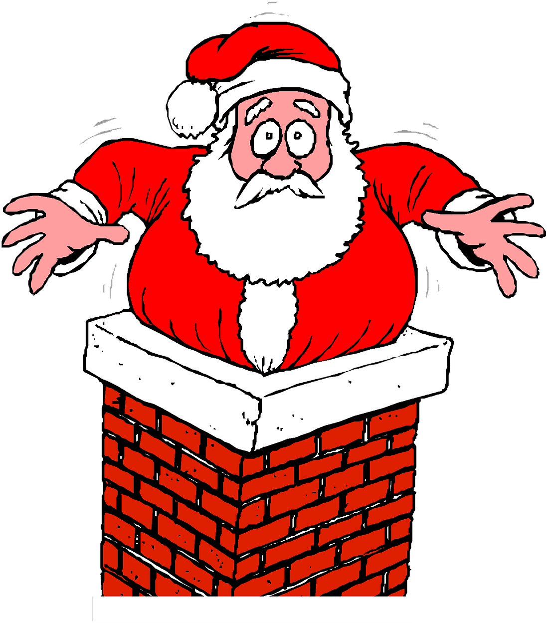 Santa Stuck At The Chimney - Santa Stuck At The Chimney (1129x1280)