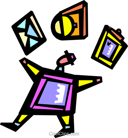 Juggling And Multitasking Royalty Free Vector Clip - Juggling And Multitasking Royalty Free Vector Clip (443x480)