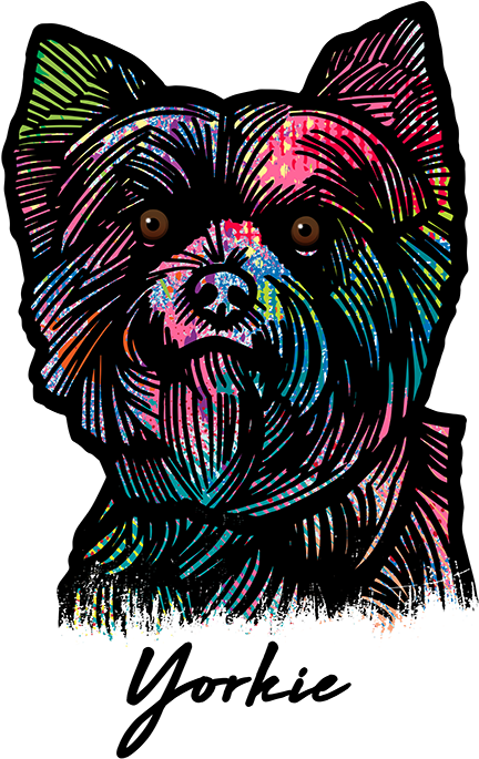 Tshirt Standing Vibrant Vector Animal Den Yorkshire - Tshirt Standing Vibrant Vector Animal Den Yorkshire (581x750)
