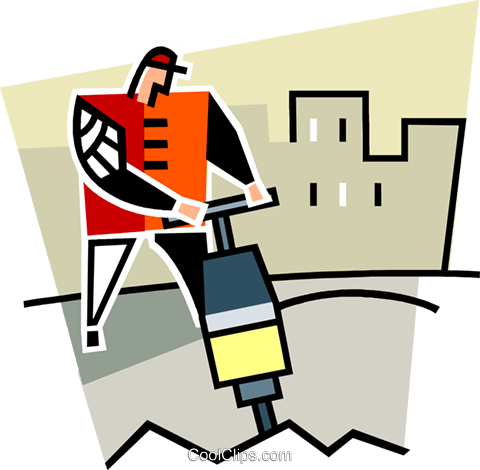 Construction Worker Using A Jackhammer Royalty Free - Construction Worker Using A Jackhammer Royalty Free (480x470)