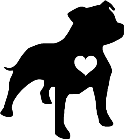 Staffie Heart Decal Sticker - Staffie Heart Decal Sticker (436x480)