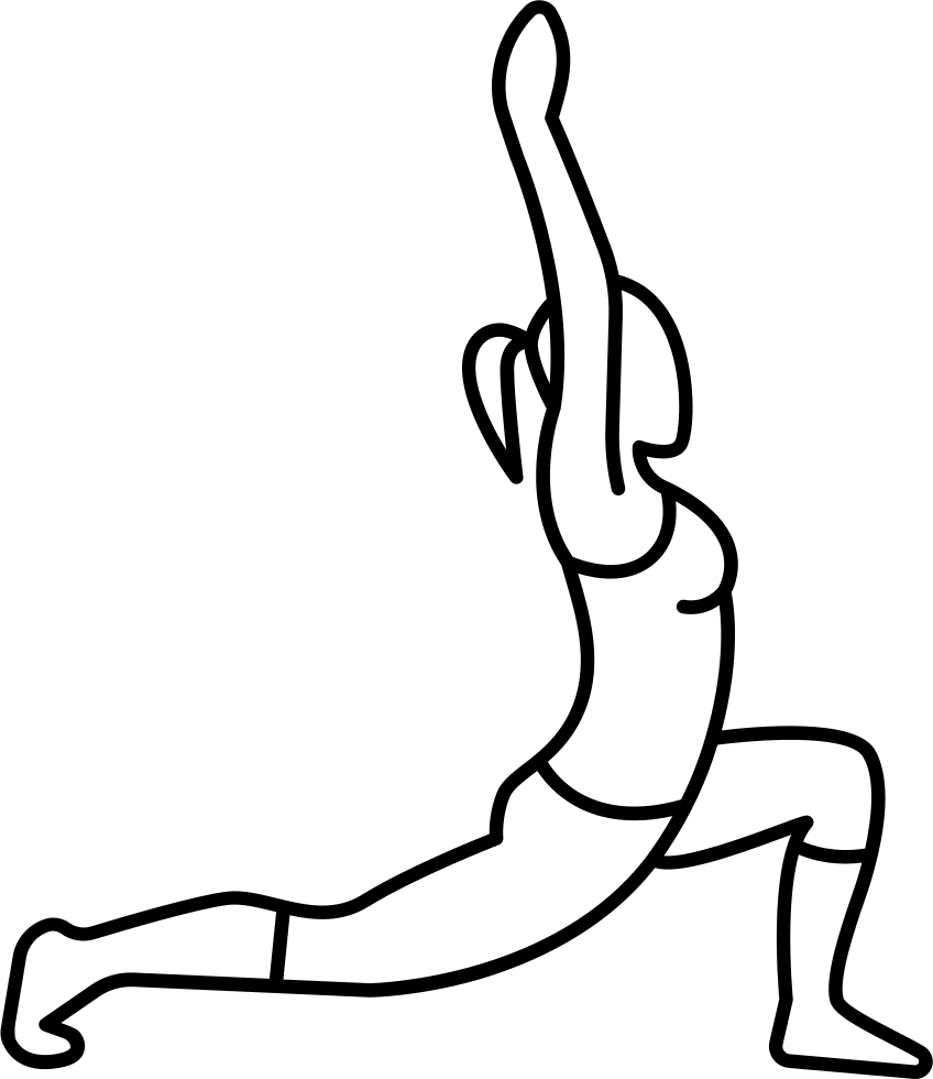 Woman Stretching And Flexing Legs With Arms Up Icon - Woman Stretching And Flexing Legs With Arms Up Icon (848x980)
