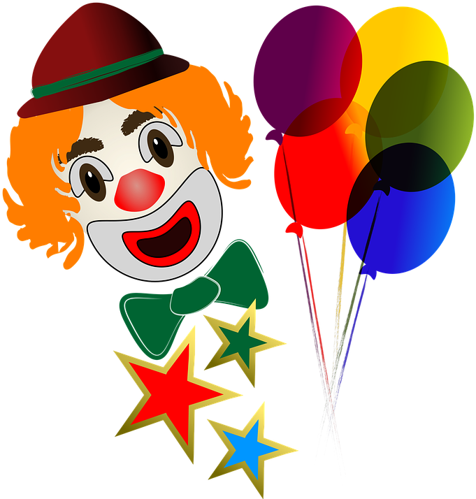 Clown Face With Balloons - Clown Face With Balloons (720x720)