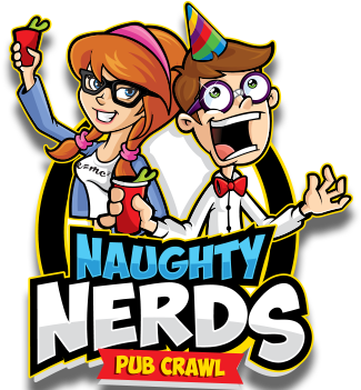 Graphic Black And White Naughty Nerds Pub Crawl Every - Graphic Black And White Naughty Nerds Pub Crawl Every (350x350)