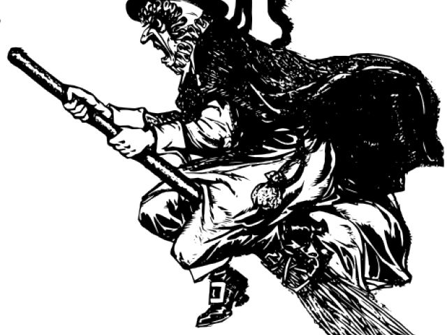 Witch On A Broomstick Clipart - Witch On A Broomstick Clipart (640x480)