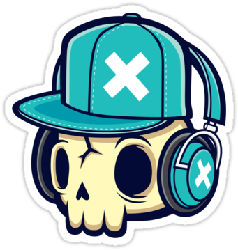 Skull And Headphones By Cronobreaker - Skull And Headphones By Cronobreaker (375x360)