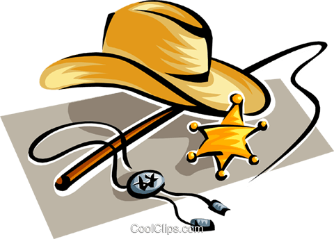Cowboy Hat With Sheriff Badge Royalty Free Vector Clip - Cowboy Hat With Sheriff Badge Royalty Free Vector Clip (480x344)