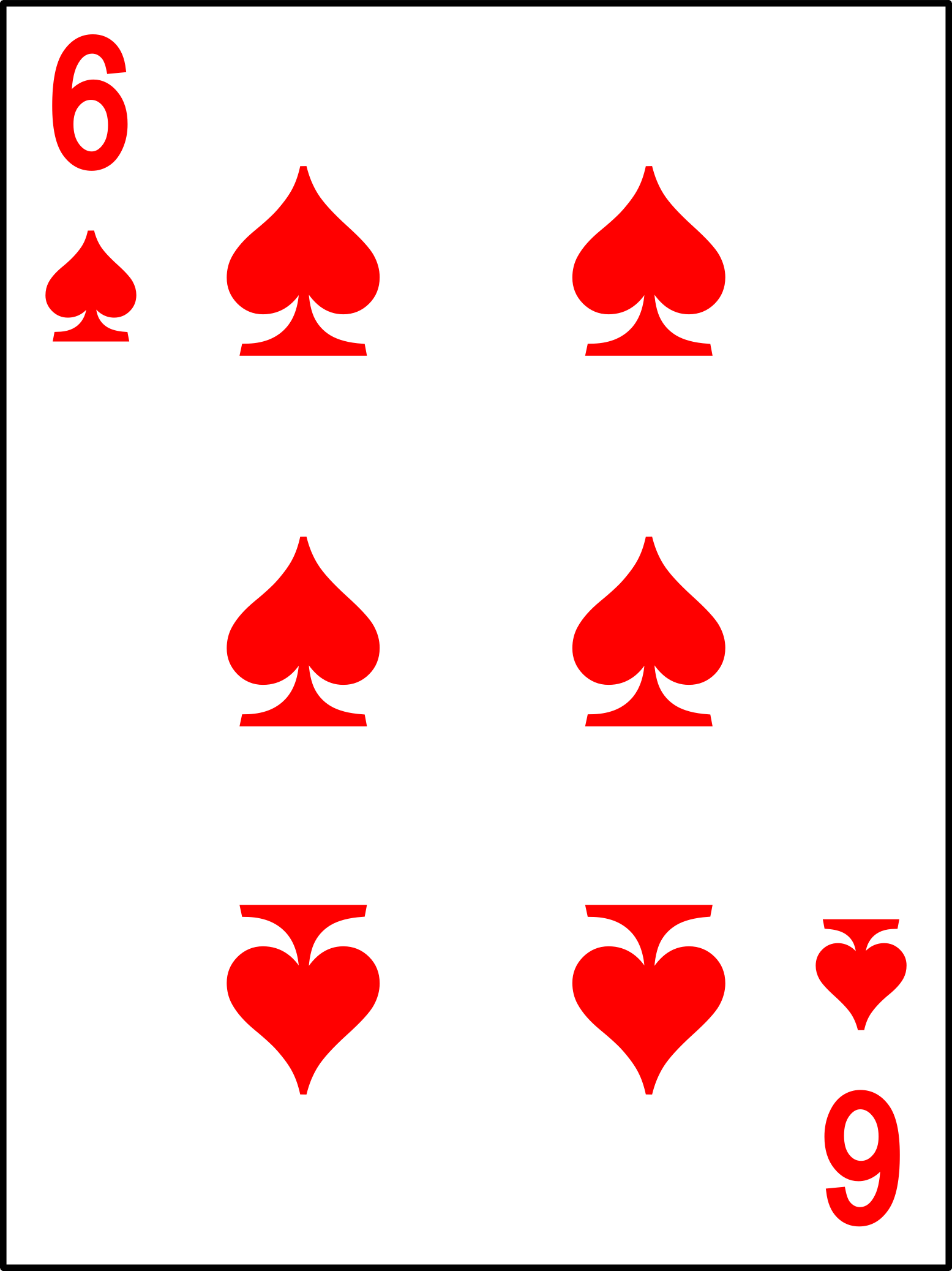 [the 6 Spades Playing Card But Red Instead Of The Normal - [the 6 Spades Playing Card But Red Instead Of The Normal (1555x2075)