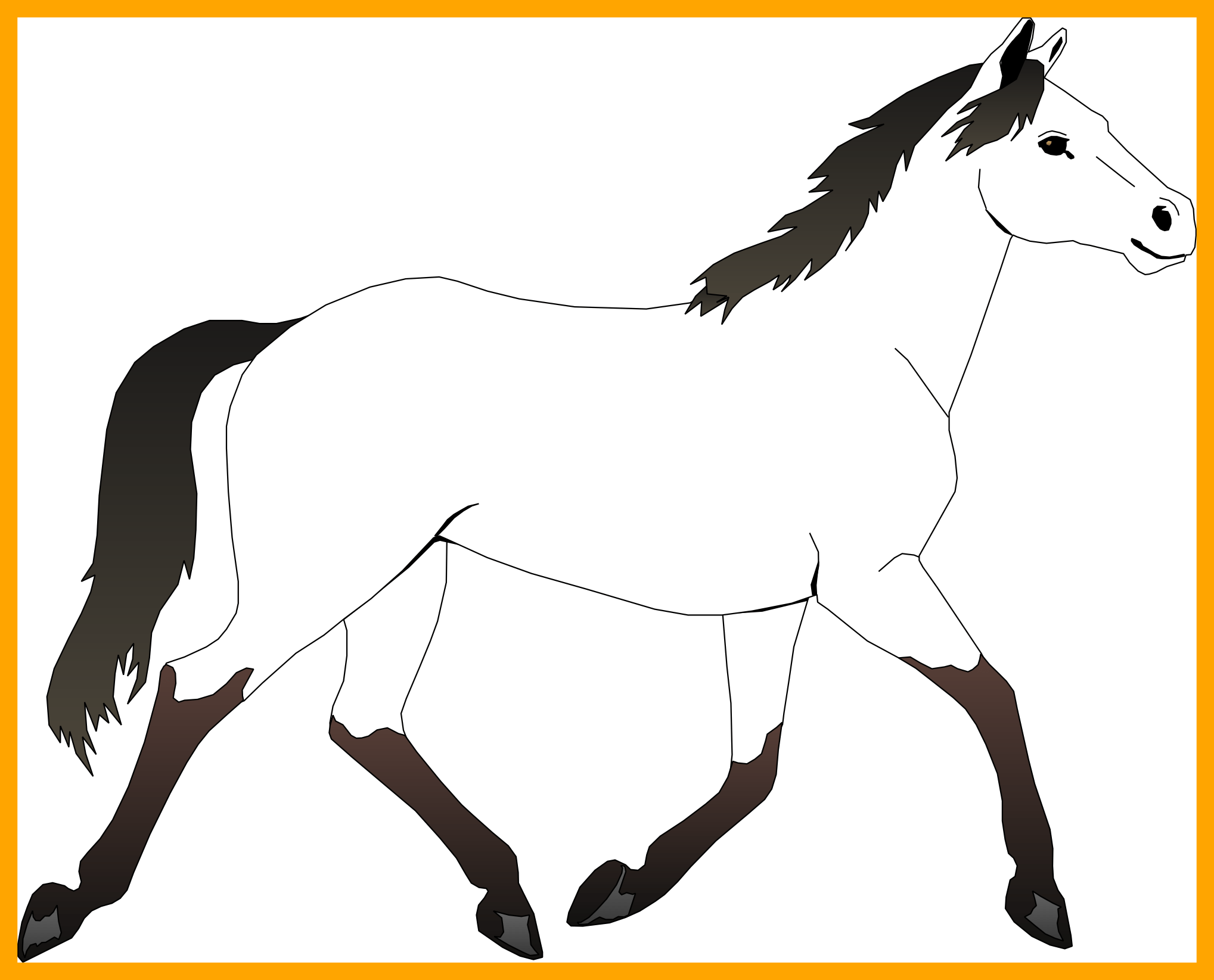 Incredible Clipart Color Horse Collection Coloring - Incredible Clipart Color Horse Collection Coloring (2037x1645)