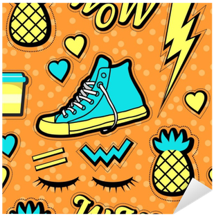 Vector Neon Pop Background 80s, 90s Sticker • Pixers® - Vector Neon Pop Background 80s, 90s Sticker • Pixers® (400x400)