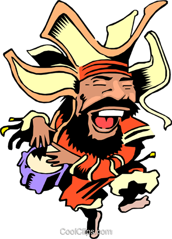 Cartoon Bongo Player Royalty Free Vector Clip Art Illustration - Cartoon Bongo Player Royalty Free Vector Clip Art Illustration (346x480)