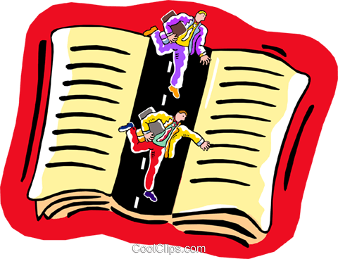 Man Running On A Road Through A Book Royalty Free Vector - Man Running On A Road Through A Book Royalty Free Vector (480x368)