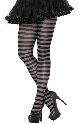 Nylon Stripe Stockings Black/gray - Nylon Stripe Stockings Black/gray (400x400)