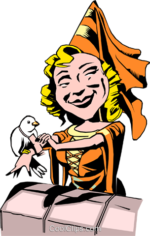 Cartoon Maid Marian Royalty Free Vector Clip Art Illustration - Cartoon Maid Marian Royalty Free Vector Clip Art Illustration (304x480)