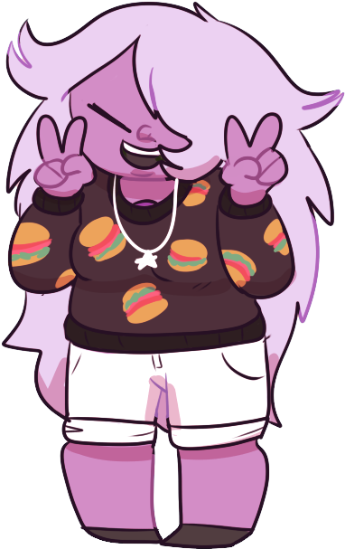 Amethyst Hamburger Sweater = Coolest Fan Art Ever - Amethyst Hamburger Sweater = Coolest Fan Art Ever (448x649)