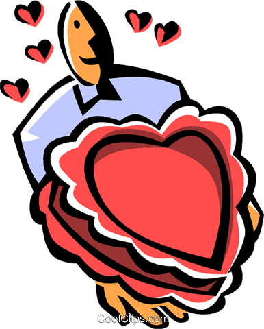 Heart Shaped Box Of Chocolates Royalty Free Vector - Heart Shaped Box Of Chocolates Royalty Free Vector (386x480)