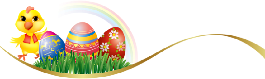 Download Easter Deco With Eggs And Chickenpicture Png - Download Easter Deco With Eggs And Chickenpicture Png (850x275)