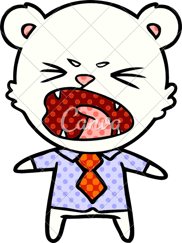 Angry Polar Bear Cartoon - Angry Polar Bear Cartoon (601x800)