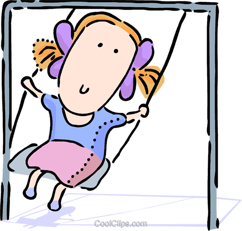 Menina Brincando Nos Balanços Livre De Direitos Vetores - Menina Brincando Nos Balanços Livre De Direitos Vetores (480x459)