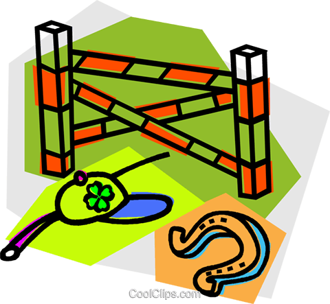 Horse Shoe With Riding Hat And Jump Royalty Free Vector - Horse Shoe With Riding Hat And Jump Royalty Free Vector (480x443)