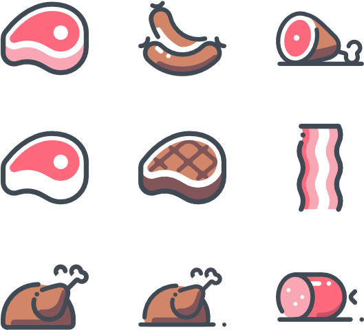 Meat Icons Free And Fish - Meat Icons Free And Fish (600x564)