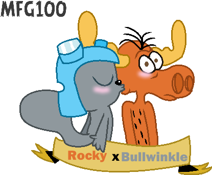 Rocky And Bullwinkle Kiss By Mixelfangirl100 - Rocky And Bullwinkle Kiss By Mixelfangirl100 (464x364)