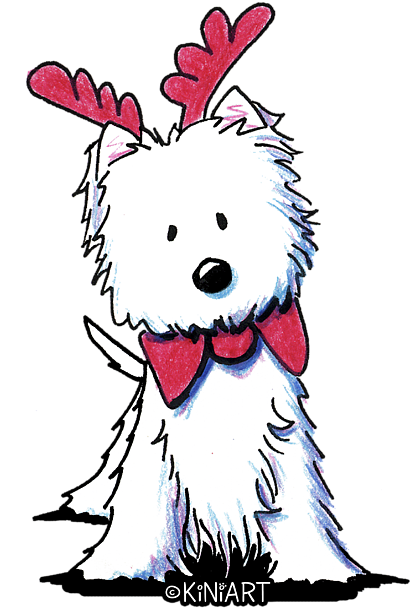 Westie Reindeer By - Westie Reindeer By (477x700)