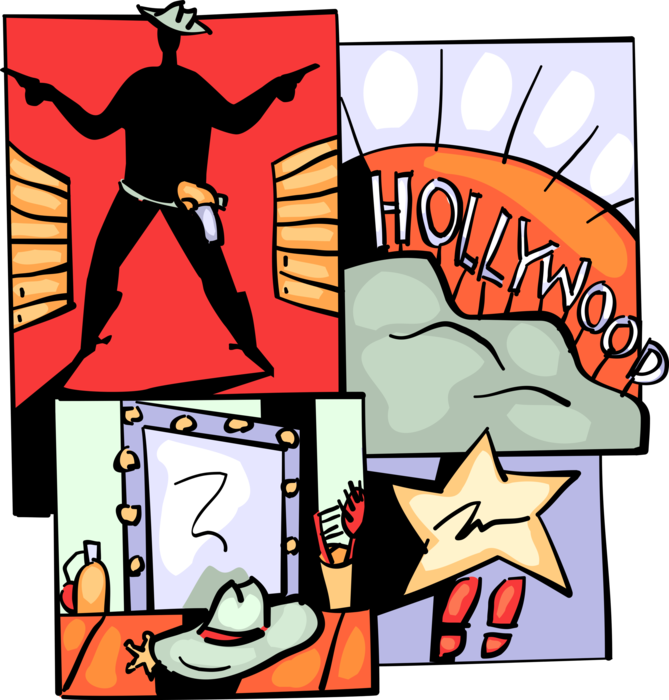 Clipart Free Stock Hollywood Vector Illustration - Clipart Free Stock Hollywood Vector Illustration (669x700)