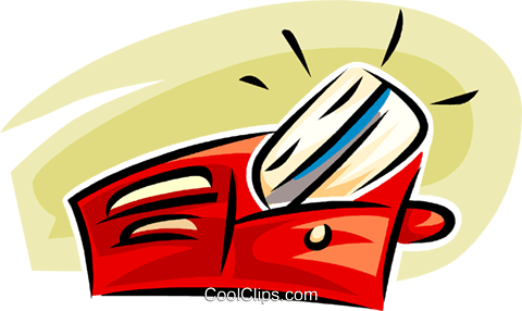 Wallet With A Credit Card Royalty Free Vector Clip - Wallet With A Credit Card Royalty Free Vector Clip (480x286)