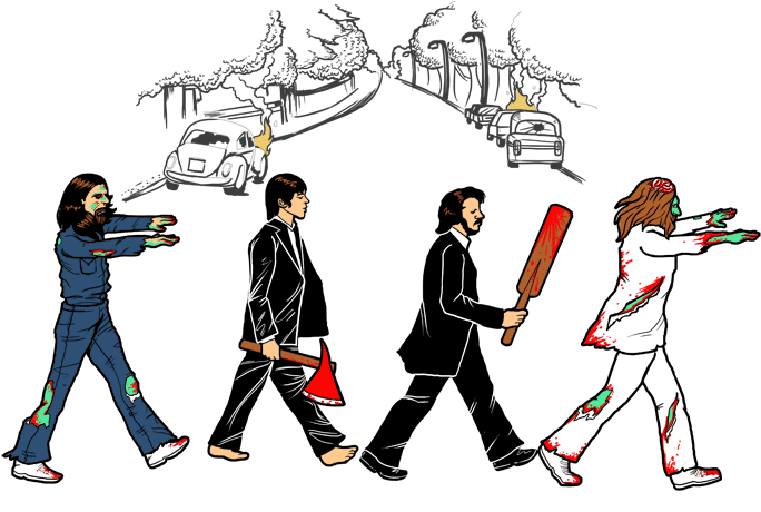 Love This Great Abbey Road Zombie T-shirt If A Zombie - Love This Great Abbey Road Zombie T-shirt If A Zombie (744x500)