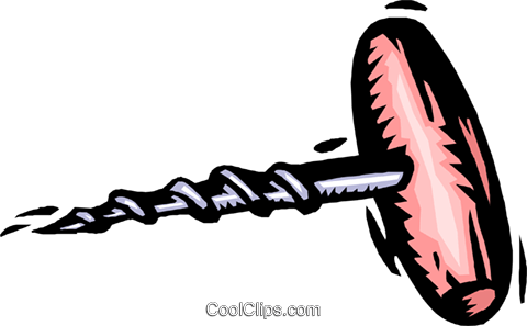 Cork Screw Royalty Free Vector Clip Art Illustration - Cork Screw Royalty Free Vector Clip Art Illustration (480x297)