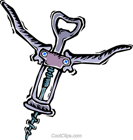 Cork Screw Royalty Free Vector Clip Art Illustration - Cork Screw Royalty Free Vector Clip Art Illustration (457x480)