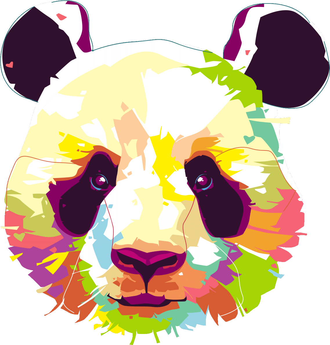 Sticker Pop Art Panda Ambiance Sticker Col Sand A011 - Sticker Pop Art Panda Ambiance Sticker Col Sand A011 (1200x1200)