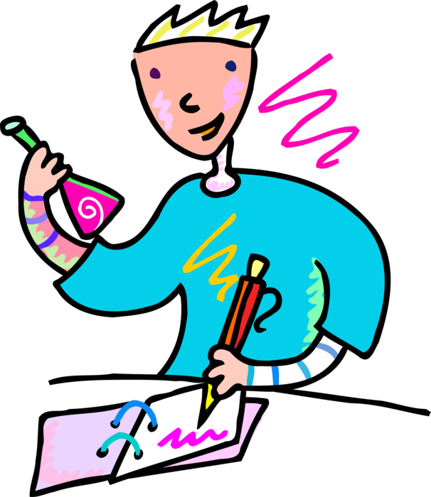 Vector Illustration Of Student In School Classroom - Vector Illustration Of Student In School Classroom (606x700)