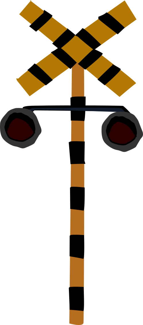 A Yellow And Black Japanese Railroad Crossing Ligh - A Yellow And Black Japanese Railroad Crossing Ligh (498x1126)