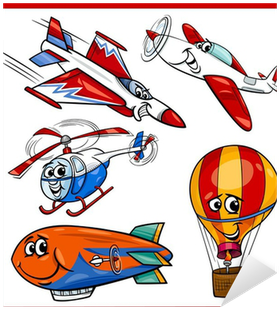 Funny Cartoon Aircraft Vehicles Set Sticker • Pixers® - Funny Cartoon Aircraft Vehicles Set Sticker • Pixers® (400x400)