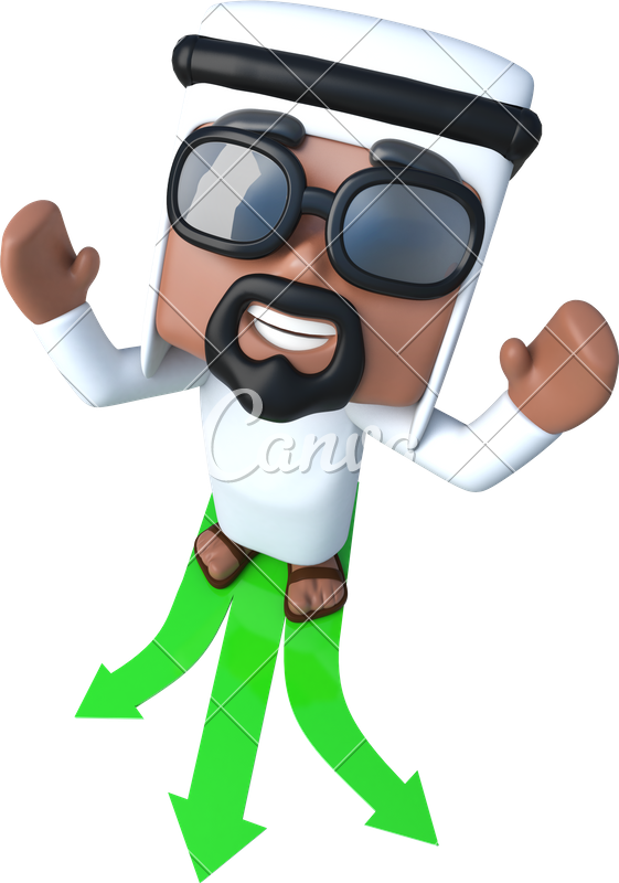 3d Funny Cartoon Arab Sheik Character Choosing Which - 3d Funny Cartoon Arab Sheik Character Choosing Which (561x800)