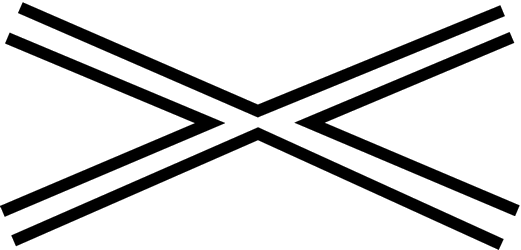 Warning For A Railroad Crossing With 1 Railway - Warning For A Railroad Crossing With 1 Railway (521x250)