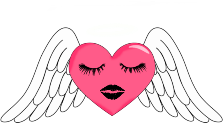 Angel Wing Pink Heart With Halo Clipart - Cute Angel Wings Clipart (900x900)