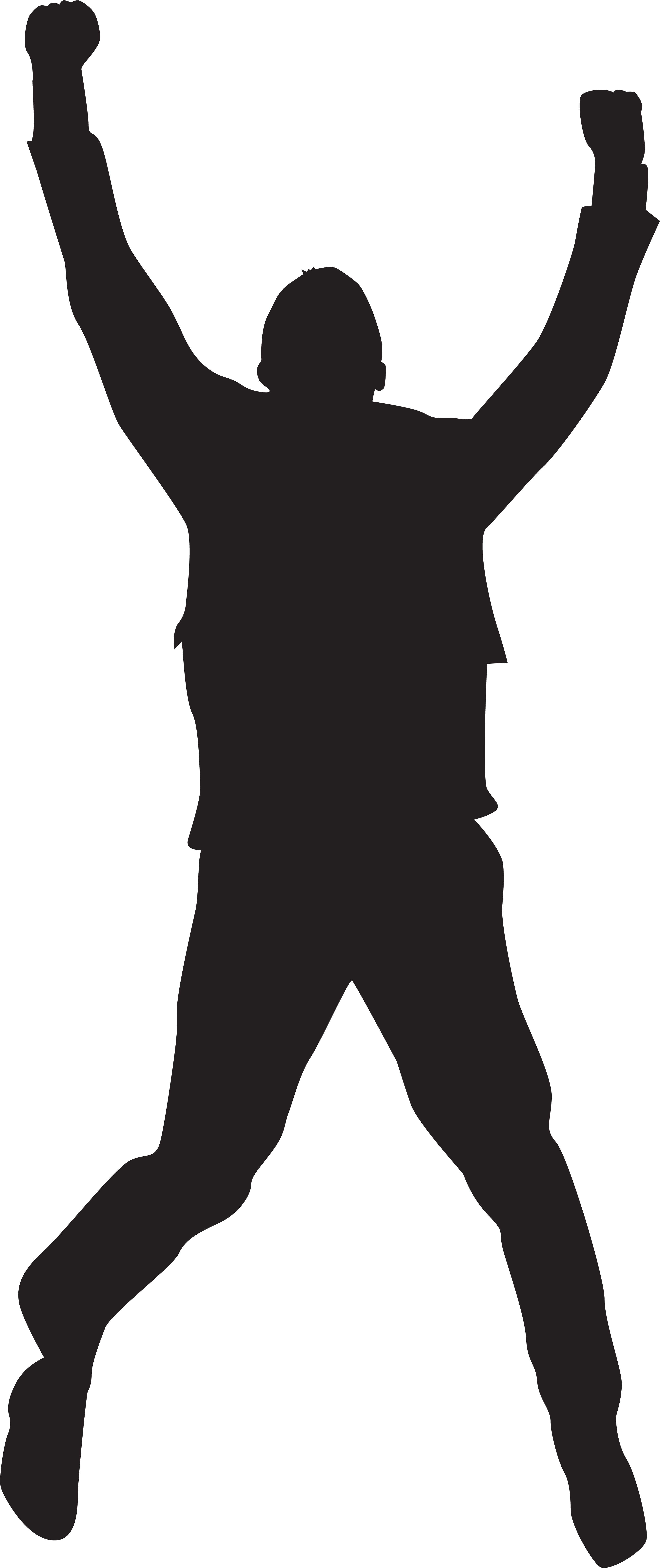 Jumping Happy Man Silhouette Png Clip Art Imageu200b - Man Silhouette Png Transparent (3368x8000)