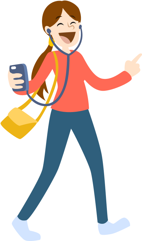 Cartoon Woman Listening To Music With Earphones 1designshop - People Listening To Music Cartoon (460x800)